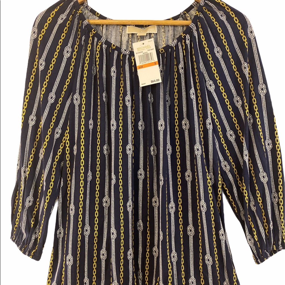 MICHAEL KORS Women SM Blue Nautical Knit